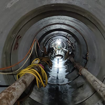 Micro tunnel boring machine on site